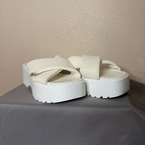 Women's Cream Platform Sandals